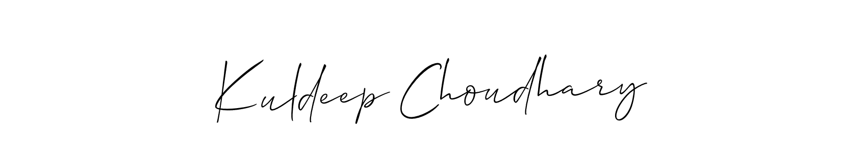 How to make Kuldeep Choudhary name signature. Use Allison_Script style for creating short signs online. This is the latest handwritten sign. Kuldeep Choudhary signature style 2 images and pictures png