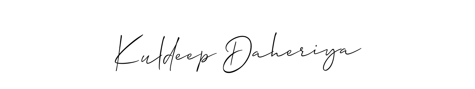 The best way (Allison_Script) to make a short signature is to pick only two or three words in your name. The name Kuldeep Daheriya include a total of six letters. For converting this name. Kuldeep Daheriya signature style 2 images and pictures png