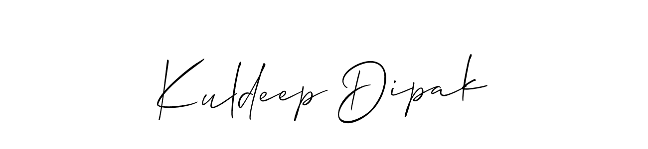 How to Draw Kuldeep Dipak signature style? Allison_Script is a latest design signature styles for name Kuldeep Dipak. Kuldeep Dipak signature style 2 images and pictures png