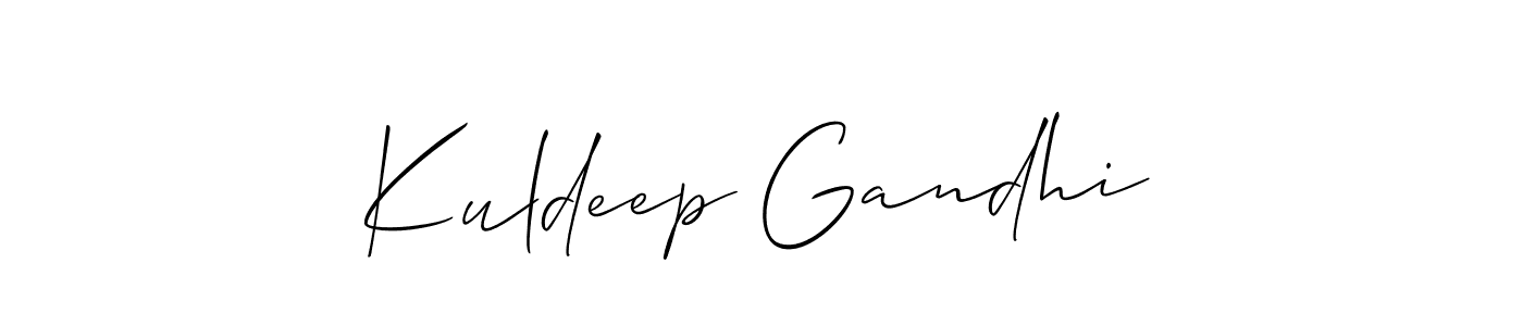 Allison_Script is a professional signature style that is perfect for those who want to add a touch of class to their signature. It is also a great choice for those who want to make their signature more unique. Get Kuldeep Gandhi name to fancy signature for free. Kuldeep Gandhi signature style 2 images and pictures png