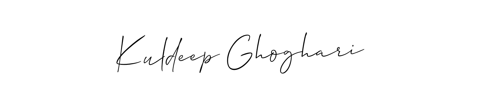 It looks lik you need a new signature style for name Kuldeep Ghoghari. Design unique handwritten (Allison_Script) signature with our free signature maker in just a few clicks. Kuldeep Ghoghari signature style 2 images and pictures png