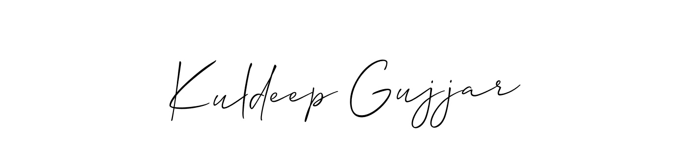 Allison_Script is a professional signature style that is perfect for those who want to add a touch of class to their signature. It is also a great choice for those who want to make their signature more unique. Get Kuldeep Gujjar name to fancy signature for free. Kuldeep Gujjar signature style 2 images and pictures png