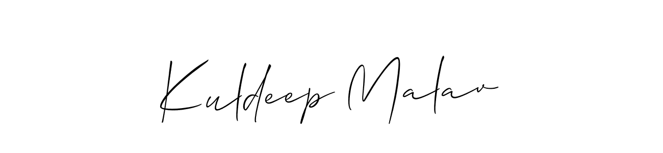 The best way (Allison_Script) to make a short signature is to pick only two or three words in your name. The name Kuldeep Malav include a total of six letters. For converting this name. Kuldeep Malav signature style 2 images and pictures png