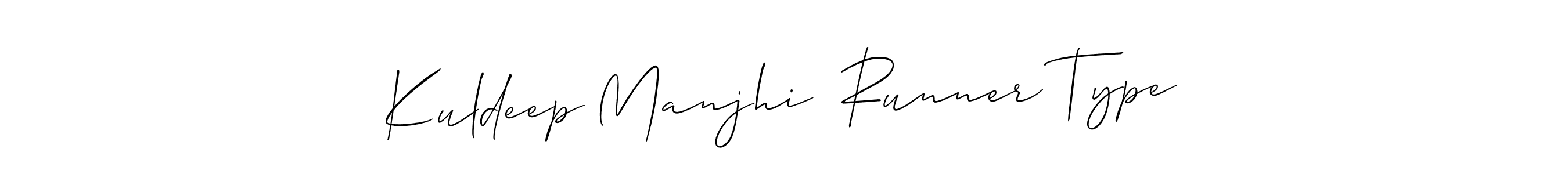 Create a beautiful signature design for name Kuldeep Manjhi  Runner Type. With this signature (Allison_Script) fonts, you can make a handwritten signature for free. Kuldeep Manjhi  Runner Type signature style 2 images and pictures png