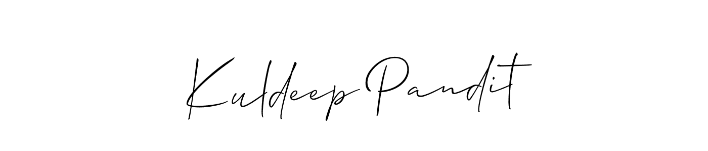 The best way (Allison_Script) to make a short signature is to pick only two or three words in your name. The name Kuldeep Pandit include a total of six letters. For converting this name. Kuldeep Pandit signature style 2 images and pictures png