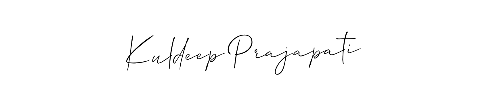 Also we have Kuldeep Prajapati name is the best signature style. Create professional handwritten signature collection using Allison_Script autograph style. Kuldeep Prajapati signature style 2 images and pictures png