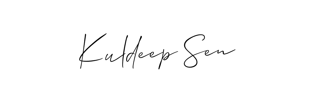 Design your own signature with our free online signature maker. With this signature software, you can create a handwritten (Allison_Script) signature for name Kuldeep Sen. Kuldeep Sen signature style 2 images and pictures png