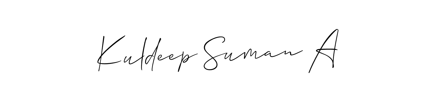 How to Draw Kuldeep Suman A signature style? Allison_Script is a latest design signature styles for name Kuldeep Suman A. Kuldeep Suman A signature style 2 images and pictures png