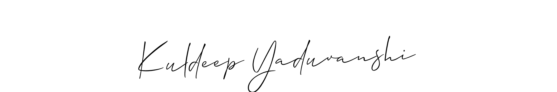 You should practise on your own different ways (Allison_Script) to write your name (Kuldeep Yaduvanshi) in signature. don't let someone else do it for you. Kuldeep Yaduvanshi signature style 2 images and pictures png