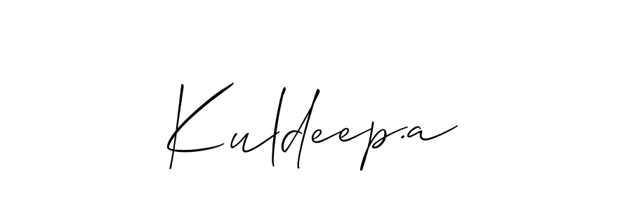 Also we have Kuldeep.a name is the best signature style. Create professional handwritten signature collection using Allison_Script autograph style. Kuldeep.a signature style 2 images and pictures png