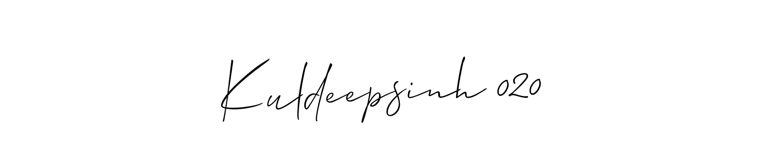 Design your own signature with our free online signature maker. With this signature software, you can create a handwritten (Allison_Script) signature for name Kuldeepsinh 020. Kuldeepsinh 020 signature style 2 images and pictures png