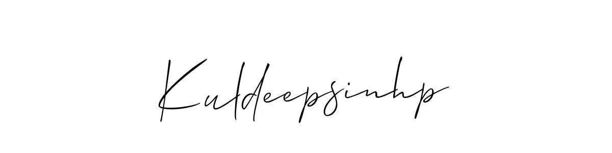 Similarly Allison_Script is the best handwritten signature design. Signature creator online .You can use it as an online autograph creator for name Kuldeepsinhp. Kuldeepsinhp signature style 2 images and pictures png