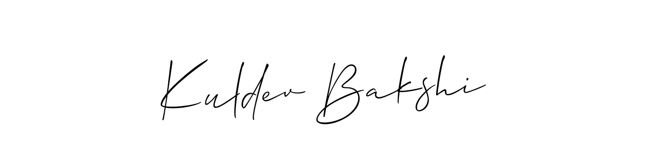 You should practise on your own different ways (Allison_Script) to write your name (Kuldev Bakshi) in signature. don't let someone else do it for you. Kuldev Bakshi signature style 2 images and pictures png