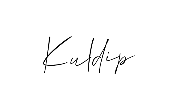 Make a beautiful signature design for name Kuldip. With this signature (Allison_Script) style, you can create a handwritten signature for free. Kuldip signature style 2 images and pictures png