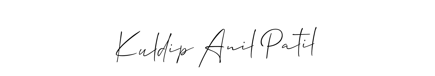 It looks lik you need a new signature style for name Kuldip Anil Patil. Design unique handwritten (Allison_Script) signature with our free signature maker in just a few clicks. Kuldip Anil Patil signature style 2 images and pictures png