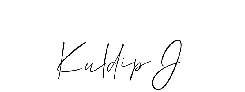 Kuldip J stylish signature style. Best Handwritten Sign (Allison_Script) for my name. Handwritten Signature Collection Ideas for my name Kuldip J. Kuldip J signature style 2 images and pictures png