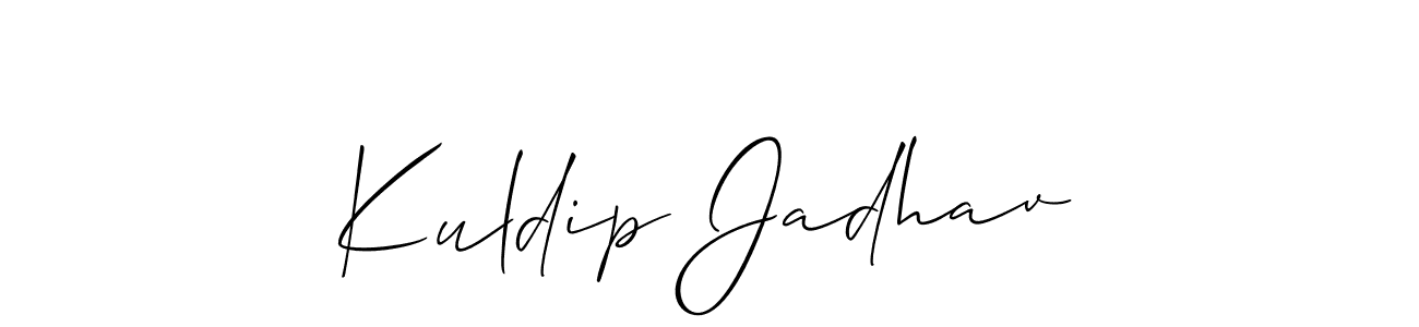 Also You can easily find your signature by using the search form. We will create Kuldip Jadhav name handwritten signature images for you free of cost using Allison_Script sign style. Kuldip Jadhav signature style 2 images and pictures png