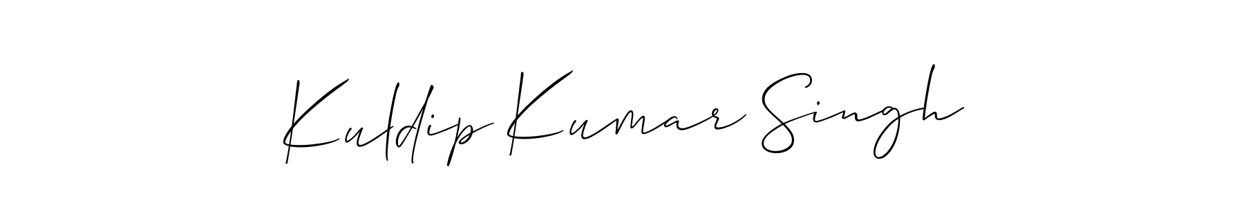 if you are searching for the best signature style for your name Kuldip Kumar Singh. so please give up your signature search. here we have designed multiple signature styles  using Allison_Script. Kuldip Kumar Singh signature style 2 images and pictures png