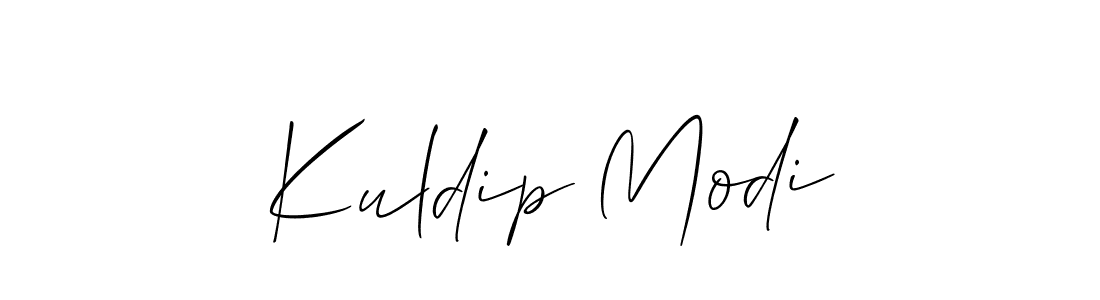 How to make Kuldip Modi name signature. Use Allison_Script style for creating short signs online. This is the latest handwritten sign. Kuldip Modi signature style 2 images and pictures png