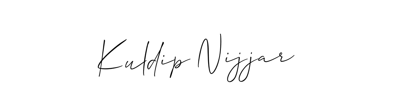Create a beautiful signature design for name Kuldip Nijjar. With this signature (Allison_Script) fonts, you can make a handwritten signature for free. Kuldip Nijjar signature style 2 images and pictures png