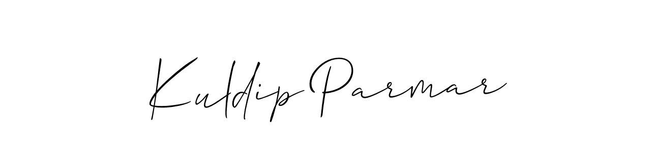 The best way (Allison_Script) to make a short signature is to pick only two or three words in your name. The name Kuldip Parmar include a total of six letters. For converting this name. Kuldip Parmar signature style 2 images and pictures png