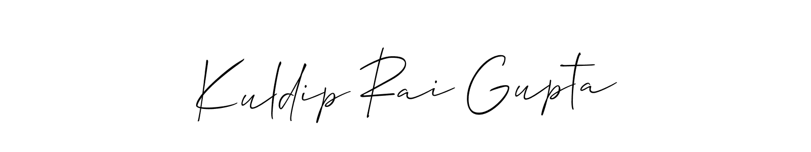 if you are searching for the best signature style for your name Kuldip Rai Gupta. so please give up your signature search. here we have designed multiple signature styles  using Allison_Script. Kuldip Rai Gupta signature style 2 images and pictures png