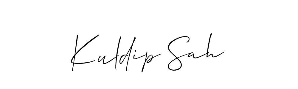 Create a beautiful signature design for name Kuldip Sah. With this signature (Allison_Script) fonts, you can make a handwritten signature for free. Kuldip Sah signature style 2 images and pictures png