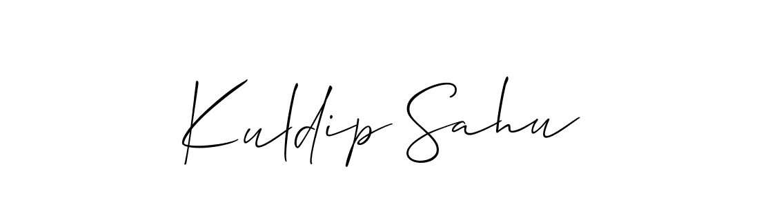 Create a beautiful signature design for name Kuldip Sahu. With this signature (Allison_Script) fonts, you can make a handwritten signature for free. Kuldip Sahu signature style 2 images and pictures png