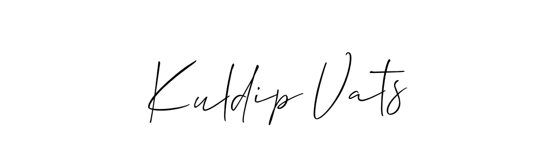 You should practise on your own different ways (Allison_Script) to write your name (Kuldip Vats) in signature. don't let someone else do it for you. Kuldip Vats signature style 2 images and pictures png