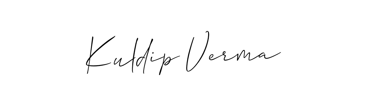 Make a short Kuldip Verma signature style. Manage your documents anywhere anytime using Allison_Script. Create and add eSignatures, submit forms, share and send files easily. Kuldip Verma signature style 2 images and pictures png
