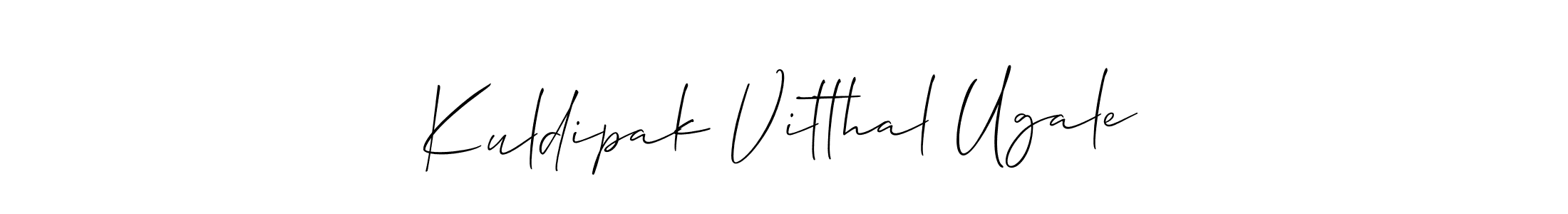 The best way (Allison_Script) to make a short signature is to pick only two or three words in your name. The name Kuldipak Vitthal Ugale include a total of six letters. For converting this name. Kuldipak Vitthal Ugale signature style 2 images and pictures png