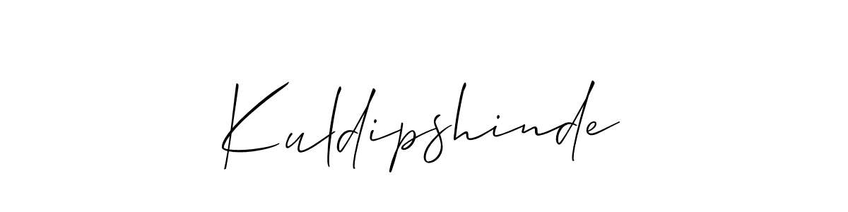 Also we have Kuldipshinde name is the best signature style. Create professional handwritten signature collection using Allison_Script autograph style. Kuldipshinde signature style 2 images and pictures png