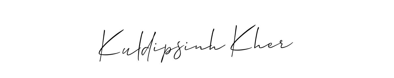 How to make Kuldipsinh Kher signature? Allison_Script is a professional autograph style. Create handwritten signature for Kuldipsinh Kher name. Kuldipsinh Kher signature style 2 images and pictures png