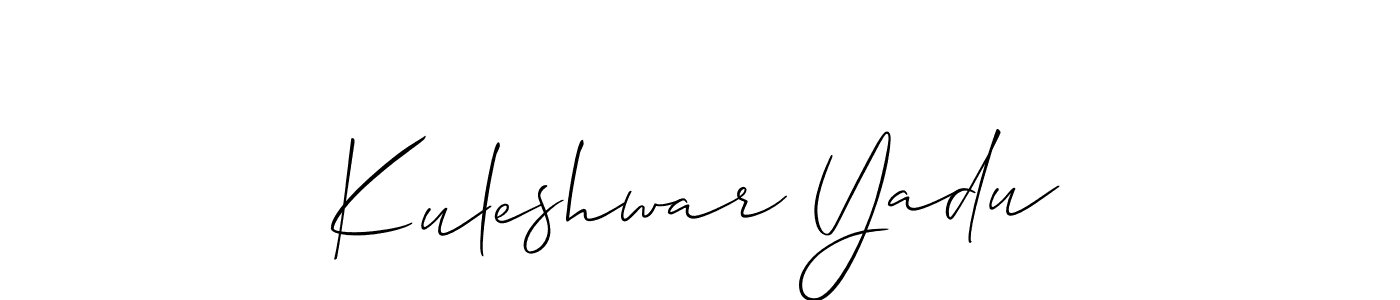 Also You can easily find your signature by using the search form. We will create Kuleshwar Yadu name handwritten signature images for you free of cost using Allison_Script sign style. Kuleshwar Yadu signature style 2 images and pictures png