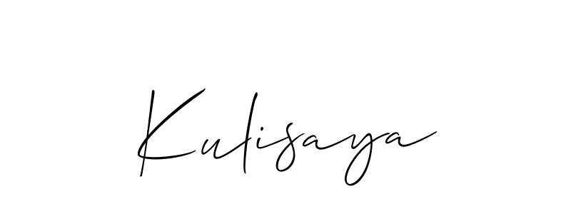 Make a short Kulisaya signature style. Manage your documents anywhere anytime using Allison_Script. Create and add eSignatures, submit forms, share and send files easily. Kulisaya signature style 2 images and pictures png