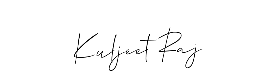 How to make Kuljeet Raj name signature. Use Allison_Script style for creating short signs online. This is the latest handwritten sign. Kuljeet Raj signature style 2 images and pictures png