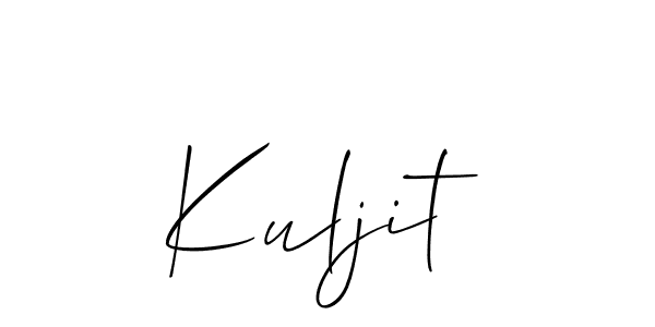The best way (Allison_Script) to make a short signature is to pick only two or three words in your name. The name Kuljit include a total of six letters. For converting this name. Kuljit signature style 2 images and pictures png