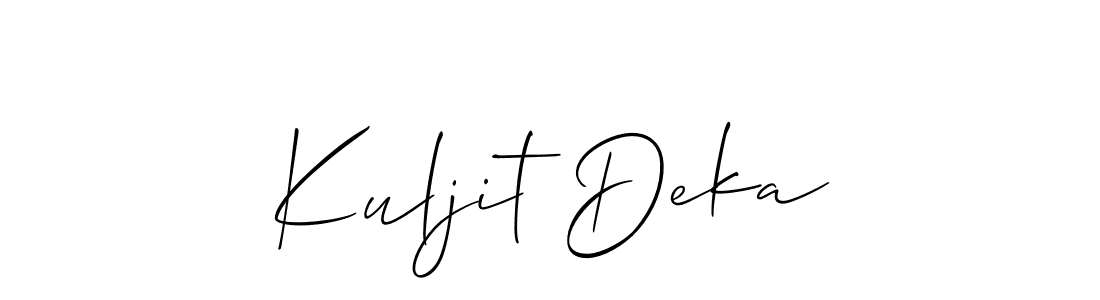How to make Kuljit Deka signature? Allison_Script is a professional autograph style. Create handwritten signature for Kuljit Deka name. Kuljit Deka signature style 2 images and pictures png