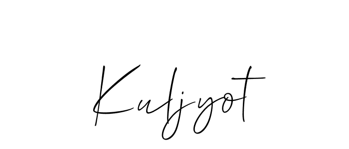Also we have Kuljyot name is the best signature style. Create professional handwritten signature collection using Allison_Script autograph style. Kuljyot signature style 2 images and pictures png