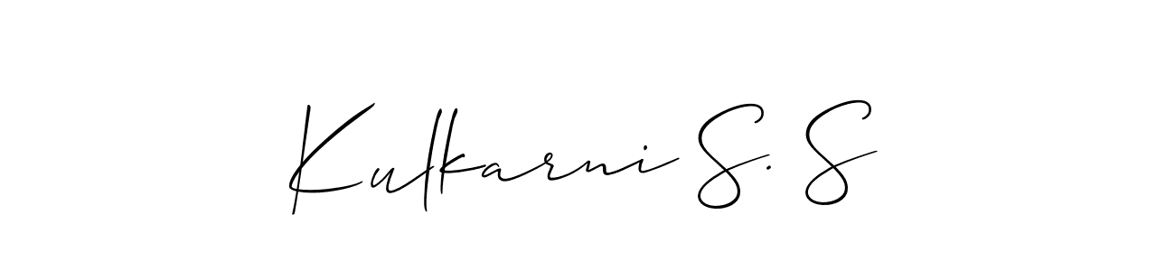 Allison_Script is a professional signature style that is perfect for those who want to add a touch of class to their signature. It is also a great choice for those who want to make their signature more unique. Get Kulkarni S. S name to fancy signature for free. Kulkarni S. S signature style 2 images and pictures png