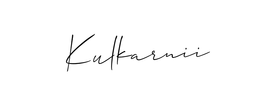 if you are searching for the best signature style for your name Kulkarnii. so please give up your signature search. here we have designed multiple signature styles  using Allison_Script. Kulkarnii signature style 2 images and pictures png