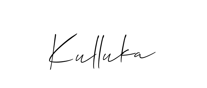 How to Draw Kulluka signature style? Allison_Script is a latest design signature styles for name Kulluka. Kulluka signature style 2 images and pictures png
