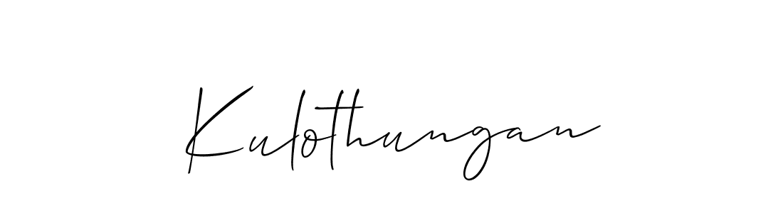 It looks lik you need a new signature style for name Kulothungan. Design unique handwritten (Allison_Script) signature with our free signature maker in just a few clicks. Kulothungan signature style 2 images and pictures png