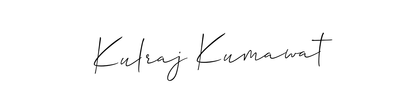 if you are searching for the best signature style for your name Kulraj Kumawat. so please give up your signature search. here we have designed multiple signature styles  using Allison_Script. Kulraj Kumawat signature style 2 images and pictures png