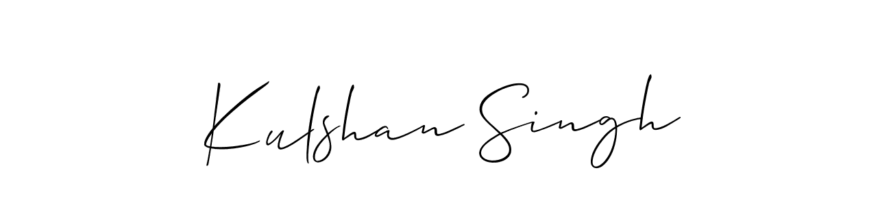 Design your own signature with our free online signature maker. With this signature software, you can create a handwritten (Allison_Script) signature for name Kulshan Singh. Kulshan Singh signature style 2 images and pictures png