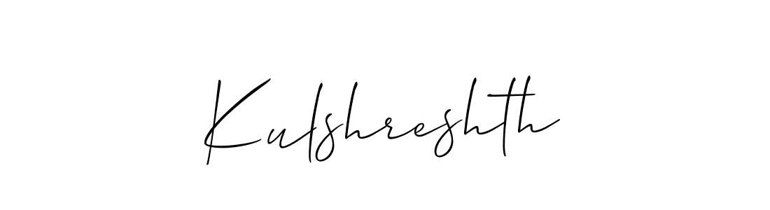 Use a signature maker to create a handwritten signature online. With this signature software, you can design (Allison_Script) your own signature for name Kulshreshth. Kulshreshth signature style 2 images and pictures png