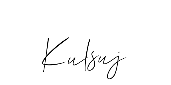 The best way (Allison_Script) to make a short signature is to pick only two or three words in your name. The name Kulsuj include a total of six letters. For converting this name. Kulsuj signature style 2 images and pictures png