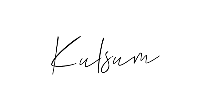 Similarly Allison_Script is the best handwritten signature design. Signature creator online .You can use it as an online autograph creator for name Kulsum . Kulsum  signature style 2 images and pictures png