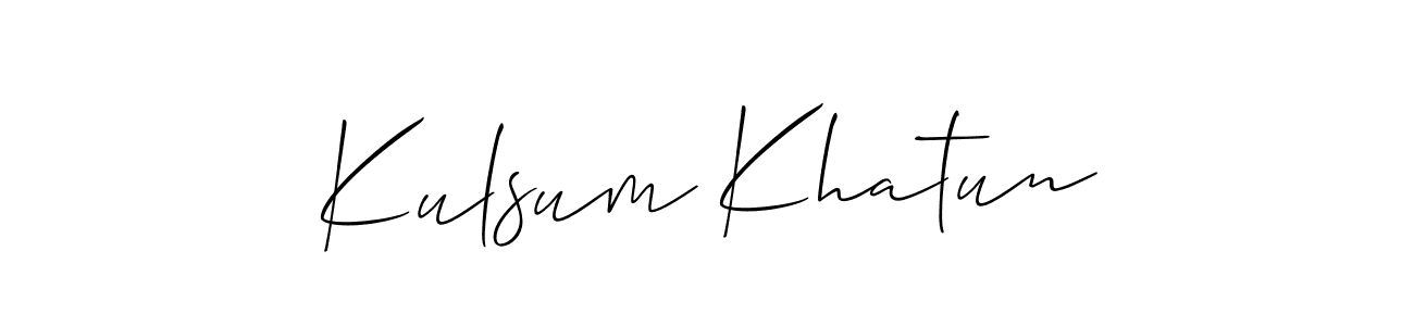 Also we have Kulsum Khatun name is the best signature style. Create professional handwritten signature collection using Allison_Script autograph style. Kulsum Khatun signature style 2 images and pictures png