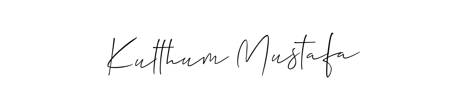 The best way (Allison_Script) to make a short signature is to pick only two or three words in your name. The name Kulthum Mustafa include a total of six letters. For converting this name. Kulthum Mustafa signature style 2 images and pictures png